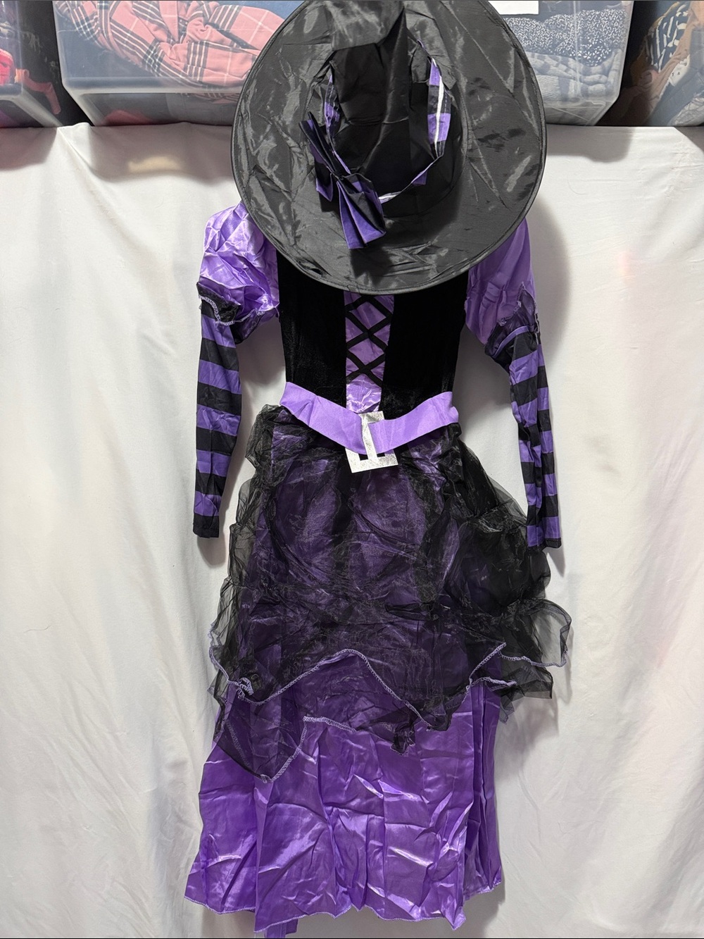 Purple & Black Witch Costume for Kids with Matching Hat